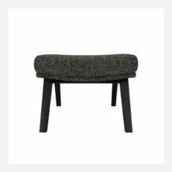 Habitat Repose-pieds En Tissu Alba - Gris Nuage - Pieds Noirs -meubles boutique dena repose p alba anthracite p noir 10276019 1