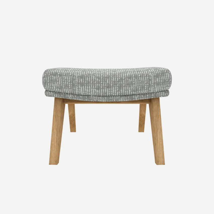 Habitat Repose-pieds En Tissu Alba - Gris Brume -Pieds Chêne 3 Habitat Repose-pieds En Tissu Alba - Gris Brume -Pieds Chêne – Image 3