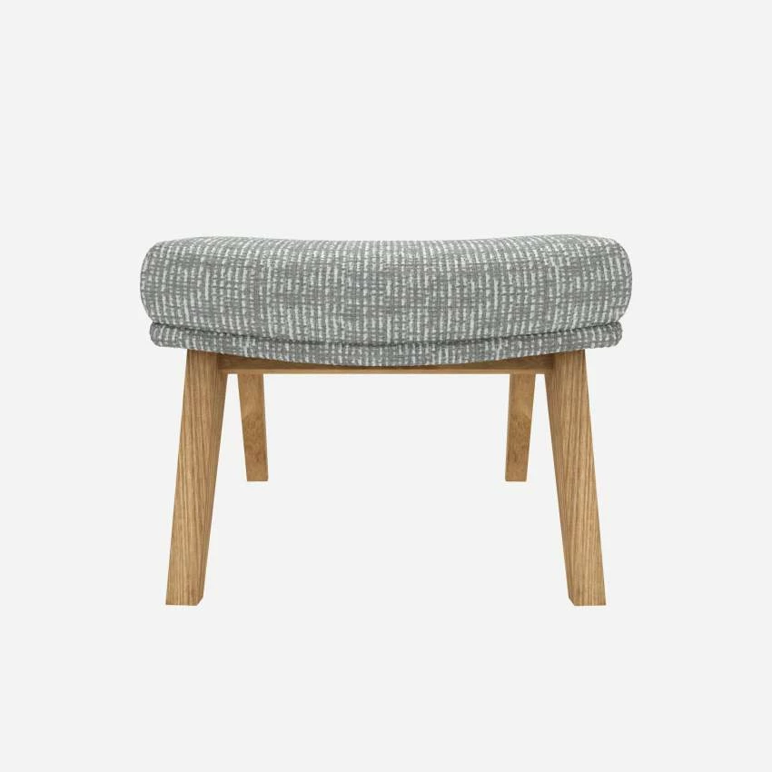 Habitat Repose-pieds En Tissu Alba - Gris Brume -Pieds Chêne 1 Habitat Repose-pieds En Tissu Alba - Gris Brume -Pieds Chêne