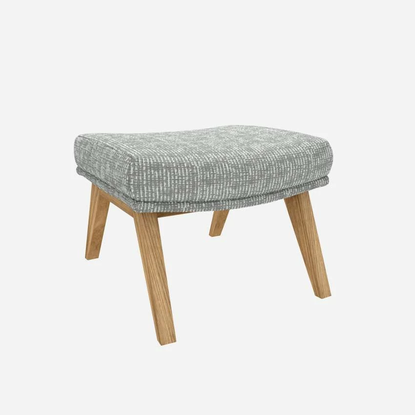Habitat Repose-pieds En Tissu Alba - Gris Brume -Pieds Chêne 2 Habitat Repose-pieds En Tissu Alba - Gris Brume -Pieds Chêne – Image 2