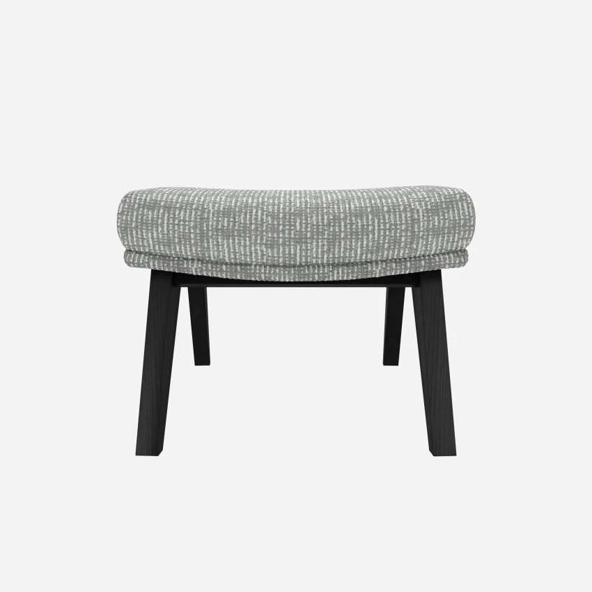 Habitat Repose-pieds En Tissu Alba - Gris Brume -Pieds Noirs 3 Habitat Repose-pieds En Tissu Alba - Gris Brume -Pieds Noirs – Image 3