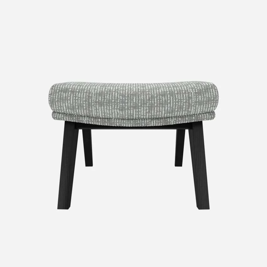 Habitat Repose-pieds En Tissu Alba - Gris Brume -Pieds Noirs 1 Habitat Repose-pieds En Tissu Alba - Gris Brume -Pieds Noirs