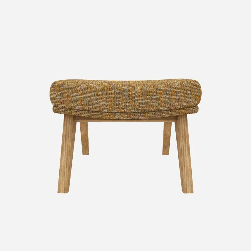 Habitat Repose-pieds En Tissu Alba - Jaune Soleil - Pieds Chêne 3 Habitat Repose-pieds En Tissu Alba - Jaune Soleil - Pieds Chêne – Image 3