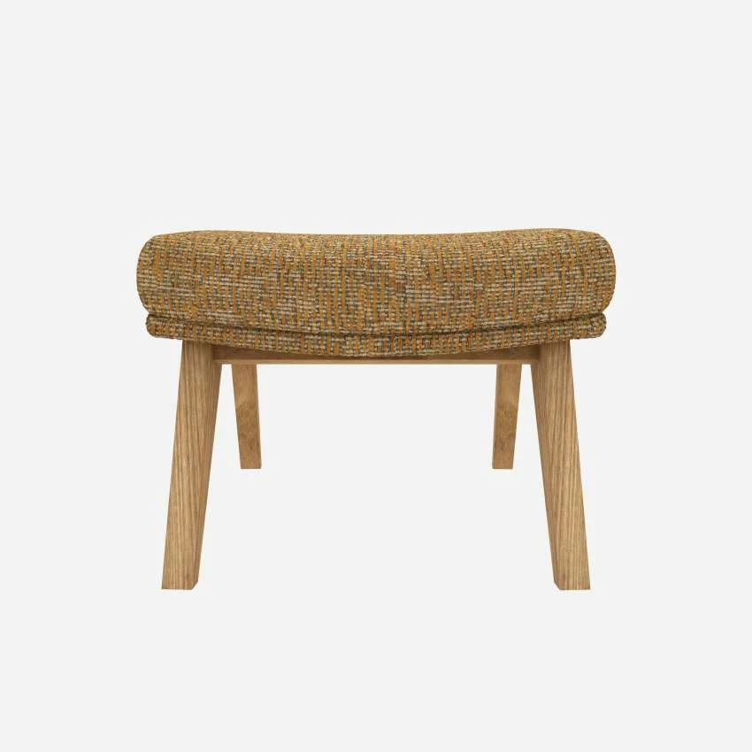 Habitat Repose-pieds En Tissu Alba - Jaune Soleil - Pieds Chêne 1 Habitat Repose-pieds En Tissu Alba - Jaune Soleil - Pieds Chêne