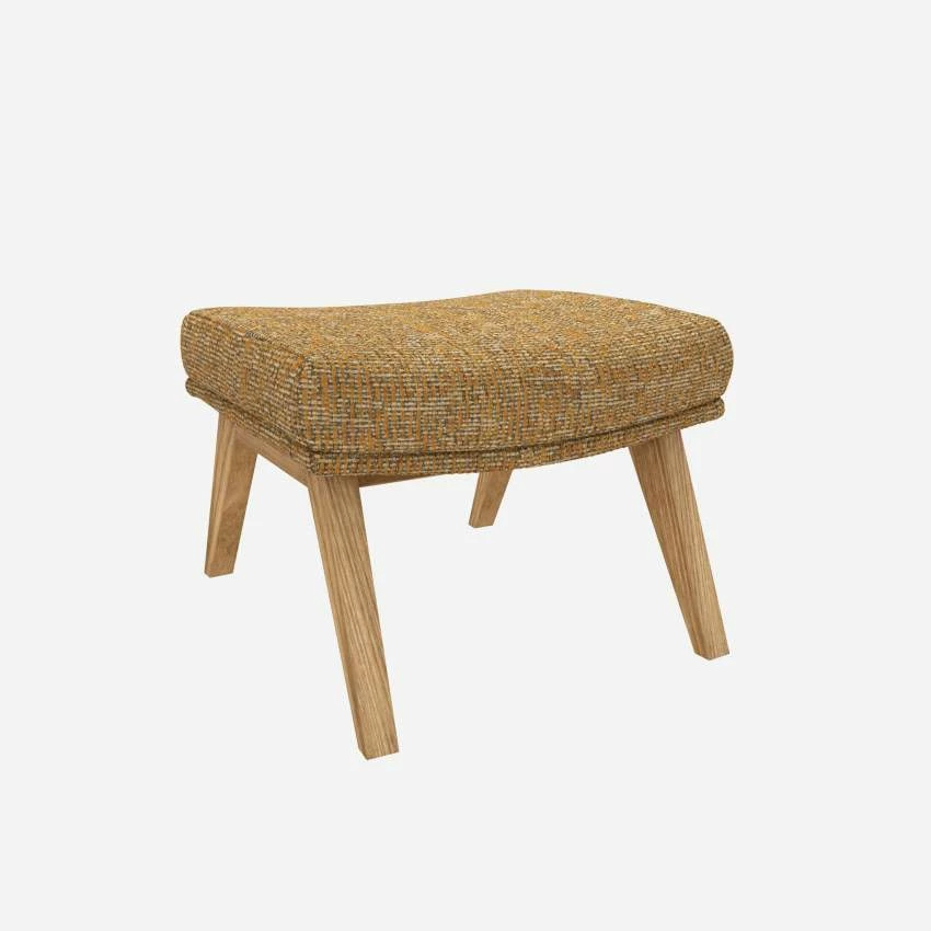 Habitat Repose-pieds En Tissu Alba - Jaune Soleil - Pieds Chêne 4 Habitat Repose-pieds En Tissu Alba - Jaune Soleil - Pieds Chêne – Image 4