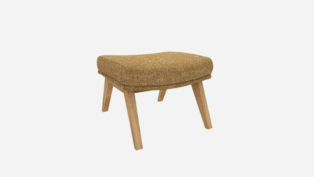 Habitat Repose-pieds En Tissu Alba - Jaune Soleil - Pieds Chêne 6 Habitat Repose-pieds En Tissu Alba - Jaune Soleil - Pieds Chêne – Image 6