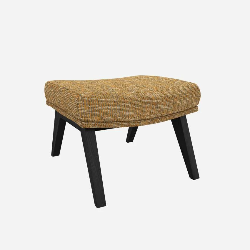 Habitat Repose-pieds En Tissu Alba - Jaune Soleil - Pieds Noirs 2 Habitat Repose-pieds En Tissu Alba - Jaune Soleil - Pieds Noirs – Image 2