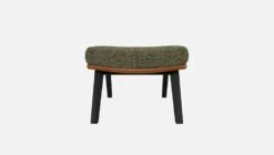 Habitat Repose-pieds En Tissu Alba Vert Orage Et Cuir Vintage - Pieds Noirs -meubles boutique dena repose p alba vert cr vt p noir 10275885 2