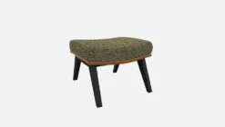 Habitat Repose-pieds En Tissu Alba Vert Orage Et Cuir Vintage - Pieds Noirs -meubles boutique dena repose p alba vert cr vt p noir 10275889 2