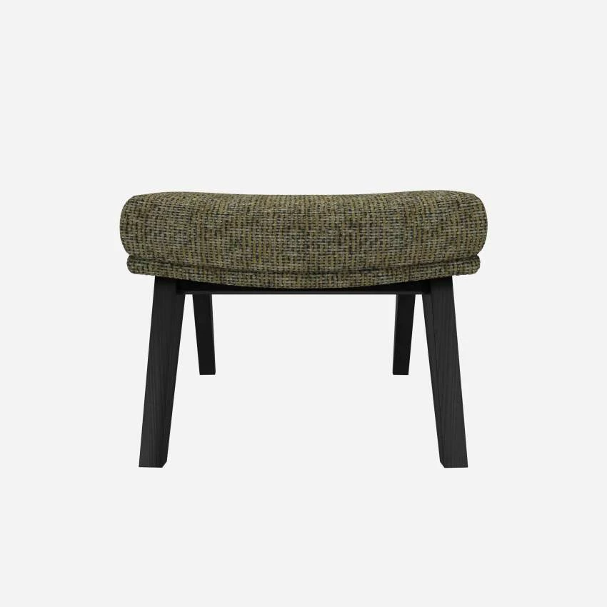 Habitat Repose-pieds En Tissu Alba - Vert Orage - Pieds Noirs 3 Habitat Repose-pieds En Tissu Alba - Vert Orage - Pieds Noirs – Image 3