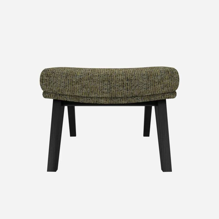 Habitat Repose-pieds En Tissu Alba - Vert Orage - Pieds Noirs 1 Habitat Repose-pieds En Tissu Alba - Vert Orage - Pieds Noirs