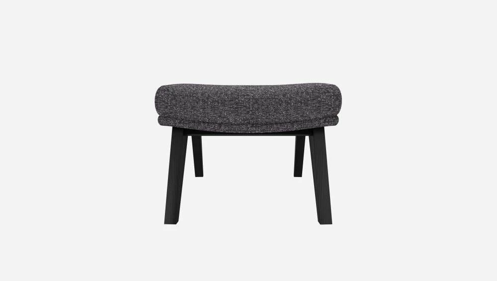 Habitat Repose-pieds En Tissu Lucca - Bleu Zingué - Pieds Noirs 5 Habitat Repose-pieds En Tissu Lucca - Bleu Zingué - Pieds Noirs – Image 5