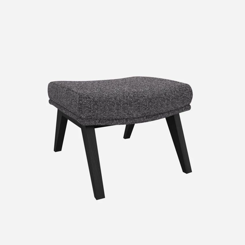 Habitat Repose-pieds En Tissu Lucca - Bleu Zingué - Pieds Noirs 4 Habitat Repose-pieds En Tissu Lucca - Bleu Zingué - Pieds Noirs – Image 4