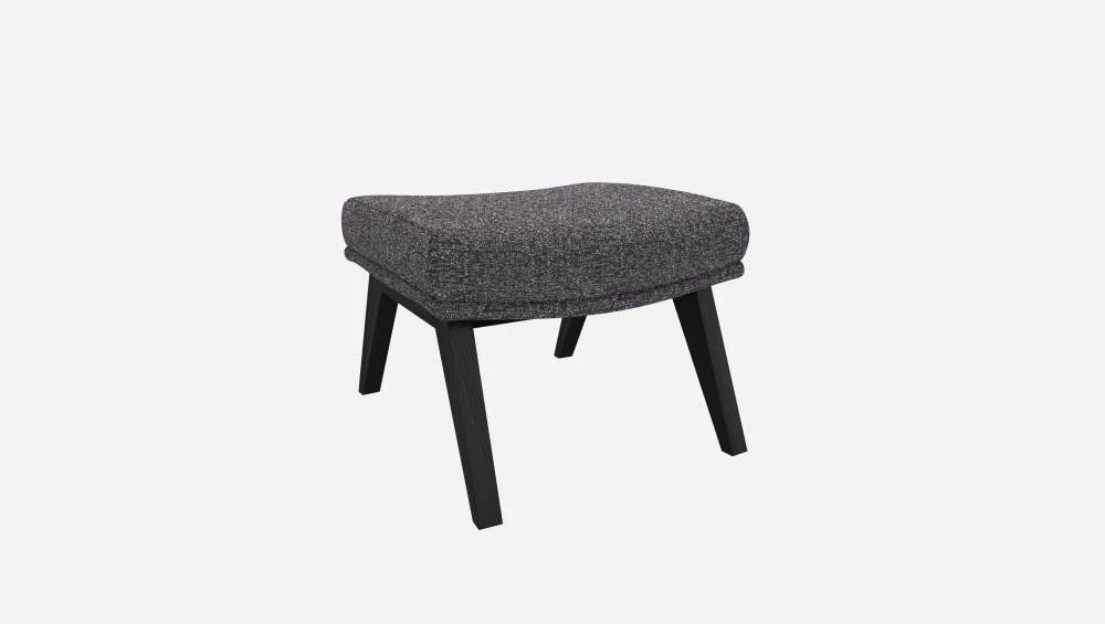 Habitat Repose-pieds En Tissu Lucca - Bleu Zingué - Pieds Noirs 6 Habitat Repose-pieds En Tissu Lucca - Bleu Zingué - Pieds Noirs – Image 6