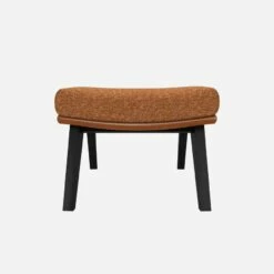 Habitat Repose-pieds En Tissu Lucca Marron Noisetteet Cuir Vintage - Pieds Noirs -meubles boutique dena repose p lucca orange cr vt p noir 10275621 1