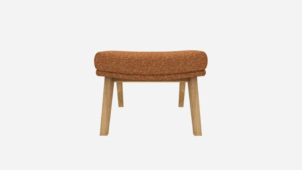 Habitat Repose-pieds En Tissu Lucca - Marron Noisette - Pieds Chêne 5 Habitat Repose-pieds En Tissu Lucca - Marron Noisette - Pieds Chêne – Image 5