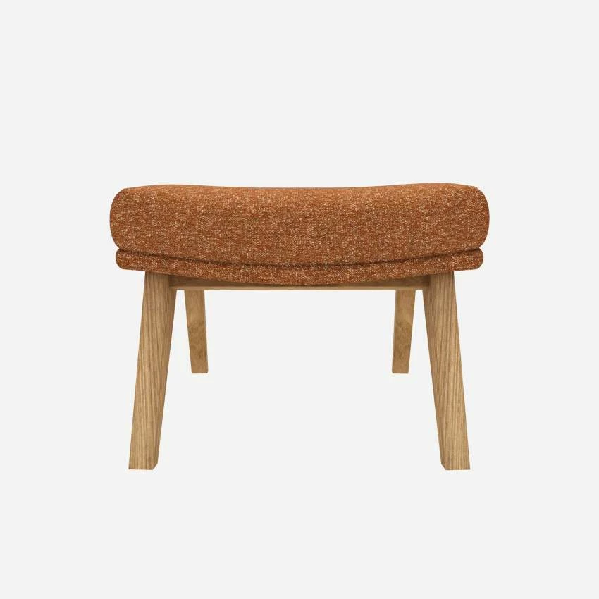 Habitat Repose-pieds En Tissu Lucca - Marron Noisette - Pieds Chêne 1 Habitat Repose-pieds En Tissu Lucca - Marron Noisette - Pieds Chêne