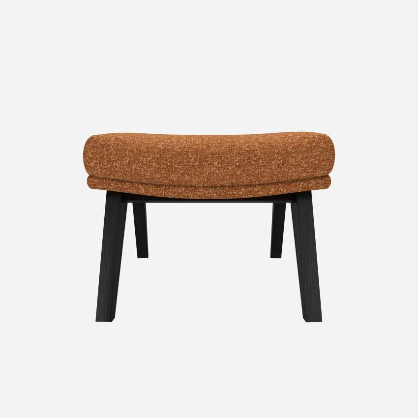 Habitat Repose-pieds En Tissu Lucca - Marron Noisette - Pieds Noirs 3 Habitat Repose-pieds En Tissu Lucca - Marron Noisette - Pieds Noirs – Image 3