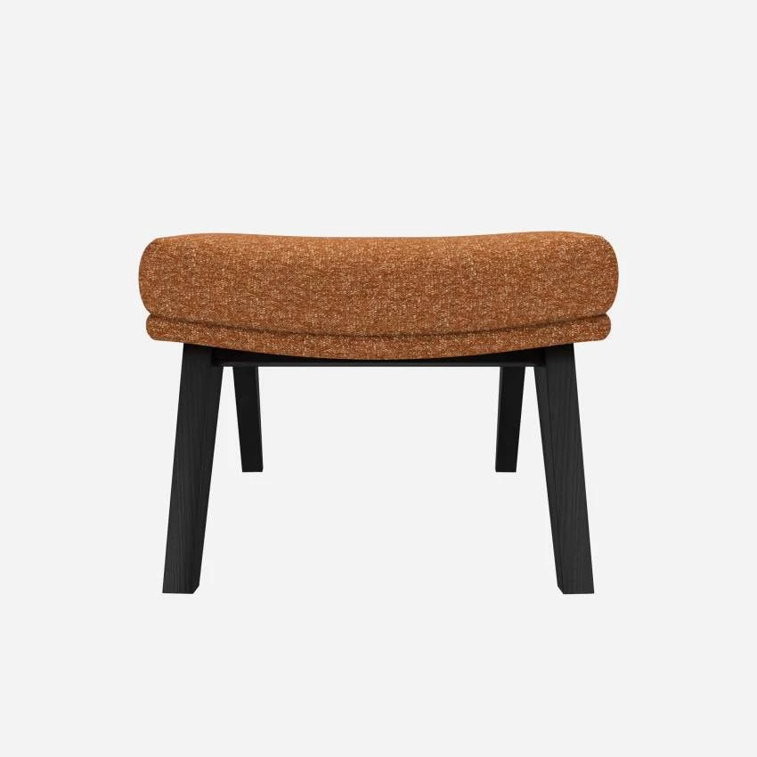 Habitat Repose-pieds En Tissu Lucca - Marron Noisette - Pieds Noirs 1 Habitat Repose-pieds En Tissu Lucca - Marron Noisette - Pieds Noirs