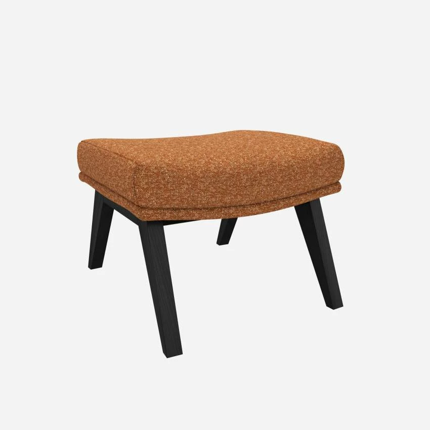 Habitat Repose-pieds En Tissu Lucca - Marron Noisette - Pieds Noirs 2 Habitat Repose-pieds En Tissu Lucca - Marron Noisette - Pieds Noirs – Image 2