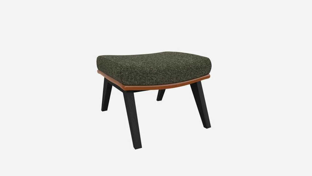Habitat Repose-pieds En Tissu Lucca Vert Mousse Et Cuir Vintage - Pieds Noirs 6 Habitat Repose-pieds En Tissu Lucca Vert Mousse Et Cuir Vintage - Pieds Noirs – Image 6
