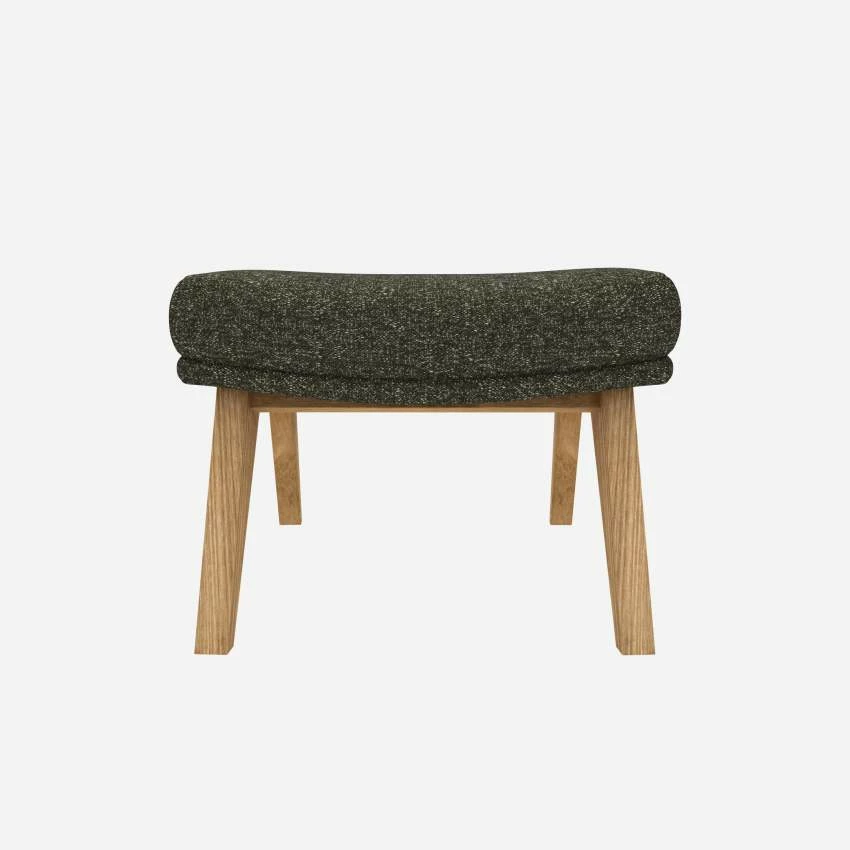 Habitat Repose-pieds En Tissu Lucca - Vert Mousse - Pieds Chêne 3 Habitat Repose-pieds En Tissu Lucca - Vert Mousse - Pieds Chêne – Image 3