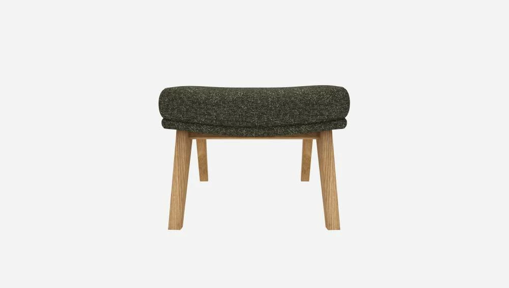 Habitat Repose-pieds En Tissu Lucca - Vert Mousse - Pieds Chêne 5 Habitat Repose-pieds En Tissu Lucca - Vert Mousse - Pieds Chêne – Image 5
