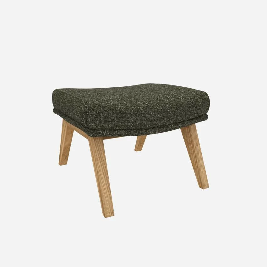 Habitat Repose-pieds En Tissu Lucca - Vert Mousse - Pieds Chêne 4 Habitat Repose-pieds En Tissu Lucca - Vert Mousse - Pieds Chêne – Image 4