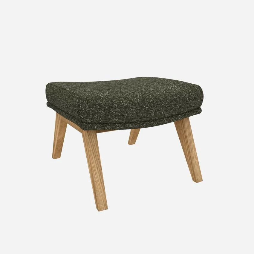 Habitat Repose-pieds En Tissu Lucca - Vert Mousse - Pieds Chêne 2 Habitat Repose-pieds En Tissu Lucca - Vert Mousse - Pieds Chêne – Image 2