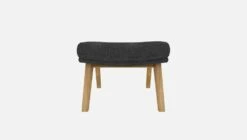 Habitat Repose-pieds En Tissu Melina - Gris Ardoise - Pieds Chêne -meubles boutique dena repose p melina anthracite p chene 10275453 2