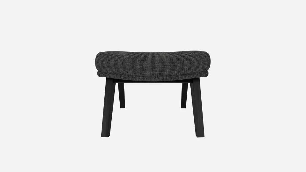 Habitat Repose-pieds En Tissu Melina - Gris Ardoise - Pieds Noirs 5 Habitat Repose-pieds En Tissu Melina - Gris Ardoise - Pieds Noirs – Image 5