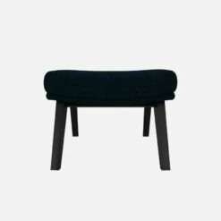 Habitat Repose-pieds En Tissu Melina - Bleu Encre - Pieds Noirs -meubles boutique dena repose p melina bleu p noir 10275509 1