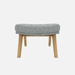 Habitat Repose-pieds En Tissu Melina - Gris Asphalte - Pieds Chêne -meubles boutique dena repose p melina gris clair p chene 10275469 1