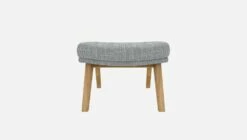 Habitat Repose-pieds En Tissu Melina - Gris Asphalte - Pieds Chêne -meubles boutique dena repose p melina gris clair p chene 10275469 2