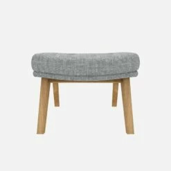 Habitat Repose-pieds En Tissu Melina - Gris Asphalte - Pieds Chêne