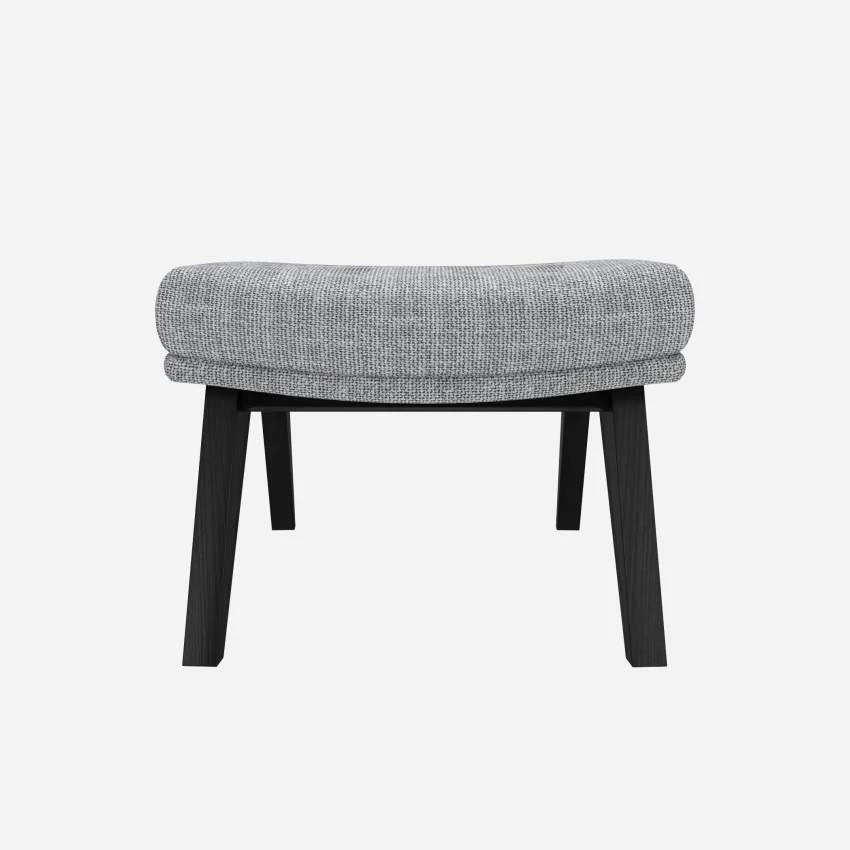 Habitat Repose-pieds En Tissu Melina - Gris Asphalte - Pieds Noirs 1 Habitat Repose-pieds En Tissu Melina - Gris Asphalte - Pieds Noirs