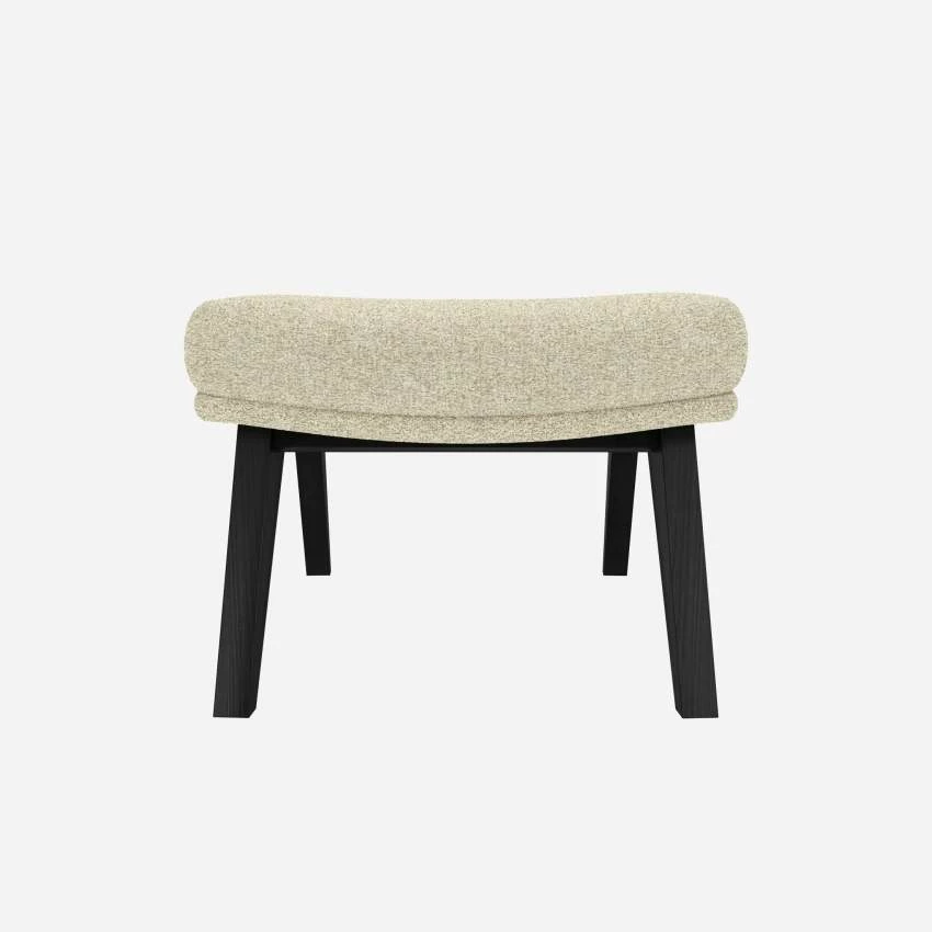 Habitat Repose-pieds En Tissu Venezia - Blanc Craie - Pieds Noirs 3 Habitat Repose-pieds En Tissu Venezia - Blanc Craie - Pieds Noirs – Image 3