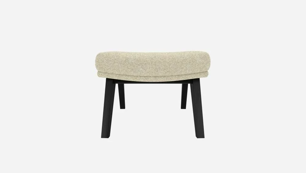 Habitat Repose-pieds En Tissu Venezia - Blanc Craie - Pieds Noirs 5 Habitat Repose-pieds En Tissu Venezia - Blanc Craie - Pieds Noirs – Image 5