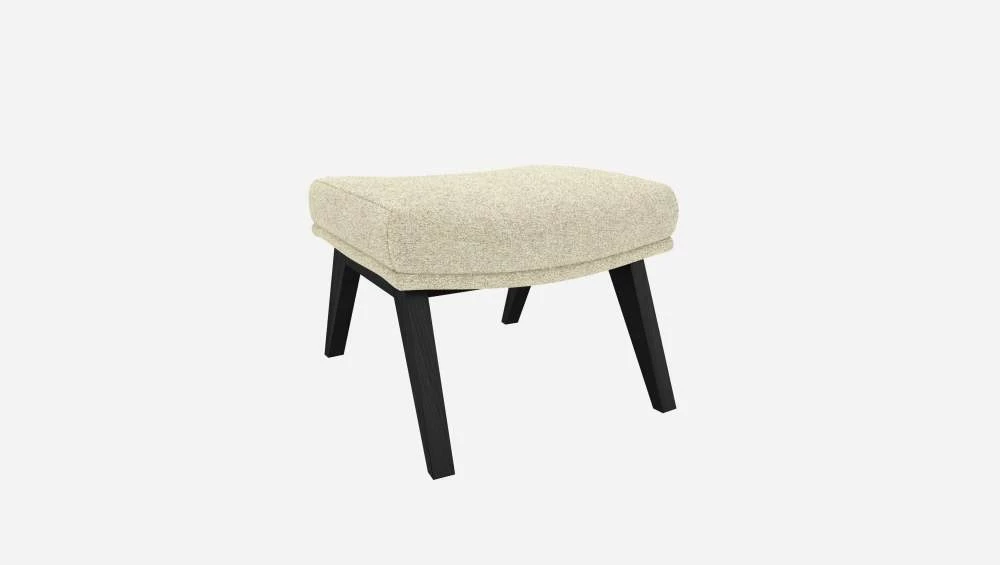 Habitat Repose-pieds En Tissu Venezia - Blanc Craie - Pieds Noirs 6 Habitat Repose-pieds En Tissu Venezia - Blanc Craie - Pieds Noirs – Image 6