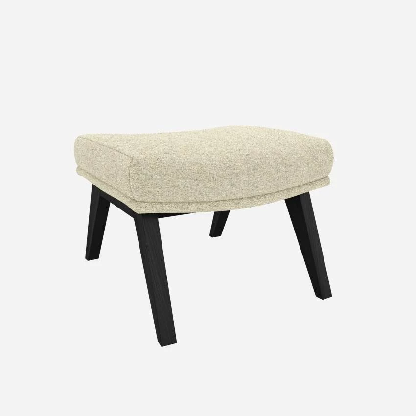 Habitat Repose-pieds En Tissu Venezia - Blanc Craie - Pieds Noirs 2 Habitat Repose-pieds En Tissu Venezia - Blanc Craie - Pieds Noirs – Image 2