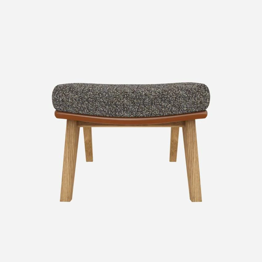 Habitat Repose-pieds En Tissu Venezia Bleu Zingué Et Cuir Vintage - Pieds Chêne 3 Habitat Repose-pieds En Tissu Venezia Bleu Zingué Et Cuir Vintage - Pieds Chêne – Image 3