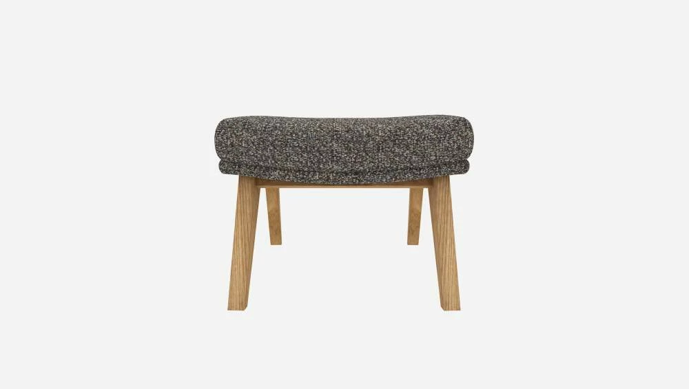 Habitat Repose-pieds En Tissu Venezia - Bleu Zingué - Pieds Chêne 5 Habitat Repose-pieds En Tissu Venezia - Bleu Zingué - Pieds Chêne – Image 5