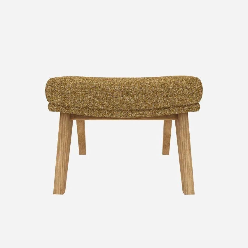 Habitat Repose-pieds En Tissu Venezia - Jaune épice - Pieds Chêne 1 Habitat Repose-pieds En Tissu Venezia - Jaune épice - Pieds Chêne