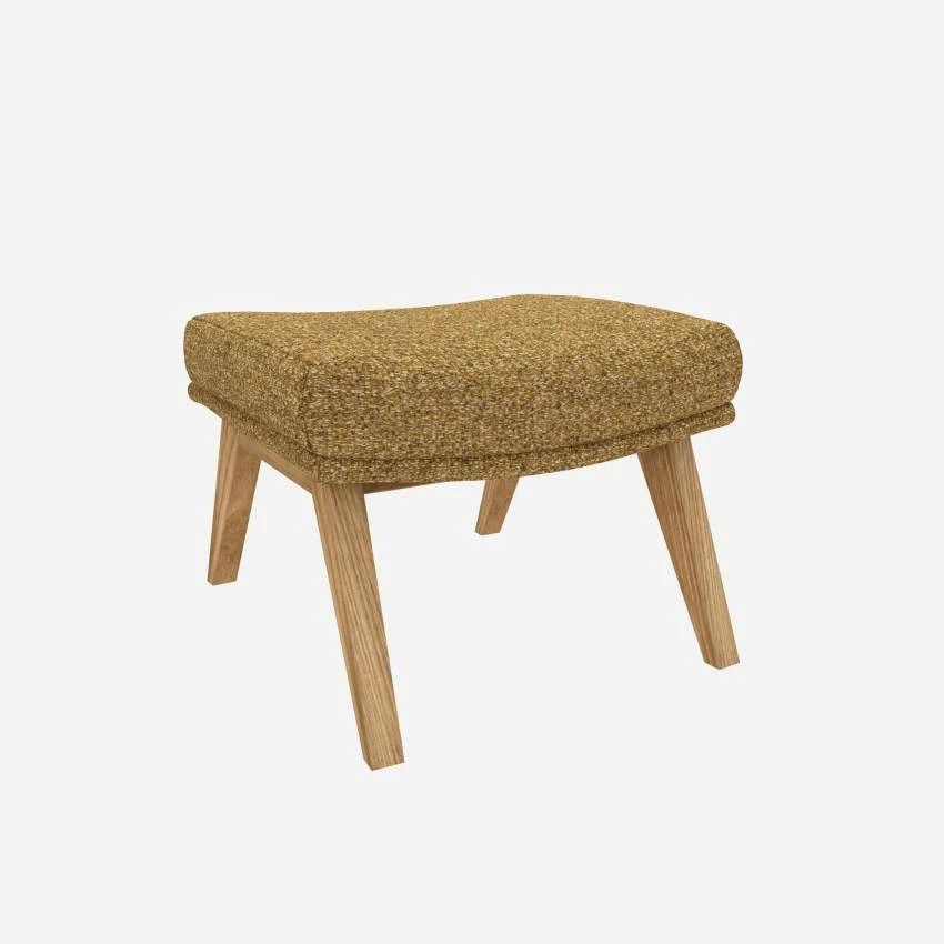 Habitat Repose-pieds En Tissu Venezia - Jaune épice - Pieds Chêne 4 Habitat Repose-pieds En Tissu Venezia - Jaune épice - Pieds Chêne – Image 4