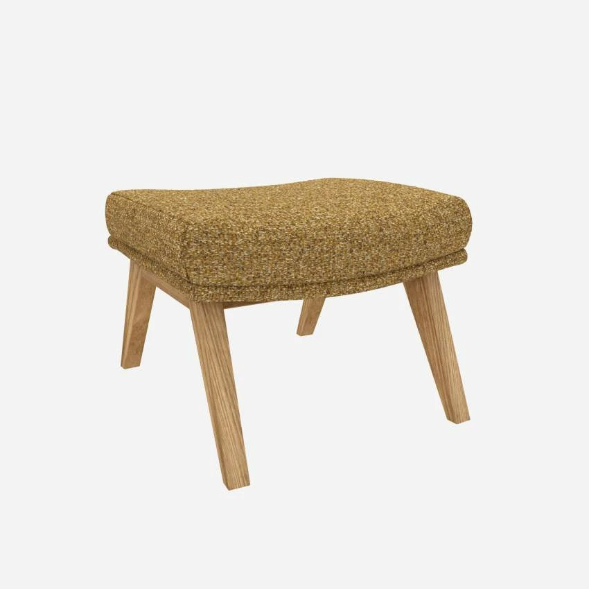 Habitat Repose-pieds En Tissu Venezia - Jaune épice - Pieds Chêne 2 Habitat Repose-pieds En Tissu Venezia - Jaune épice - Pieds Chêne – Image 2
