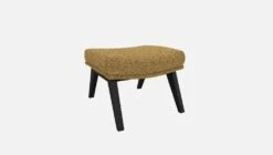 Habitat Repose-pieds En Tissu Venezia - Jaune épice - Pieds Noirs -meubles boutique dena repose p venezia moutarde p noir 10275313 2