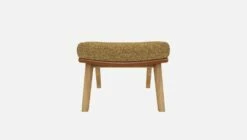 Habitat Repose-pieds En Tissu Venezia Jaune épice Et Cuir Vintage - Pieds Chêne -meubles boutique dena repose p venezia moutarde vt chene 10275117 2