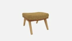 Habitat Repose-pieds En Tissu Venezia Jaune épice Et Cuir Vintage - Pieds Chêne -meubles boutique dena repose p venezia moutarde vt chene 10275121 2