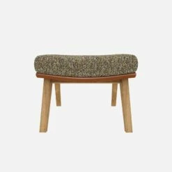 Habitat Repose-pieds En Tissu Venezia Vert Lichen Et Cuir Vintage - Pieds Chêne -meubles boutique dena repose p venezia vert cr vt chene 10275133 1