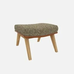 Habitat Repose-pieds En Tissu Venezia Vert Lichen Et Cuir Vintage - Pieds Chêne -meubles boutique dena repose p venezia vert cr vt chene 10275137 1